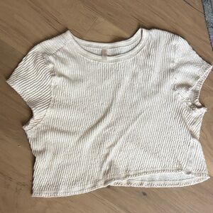 Cream fp movement Ribbed Short Sleeve Top